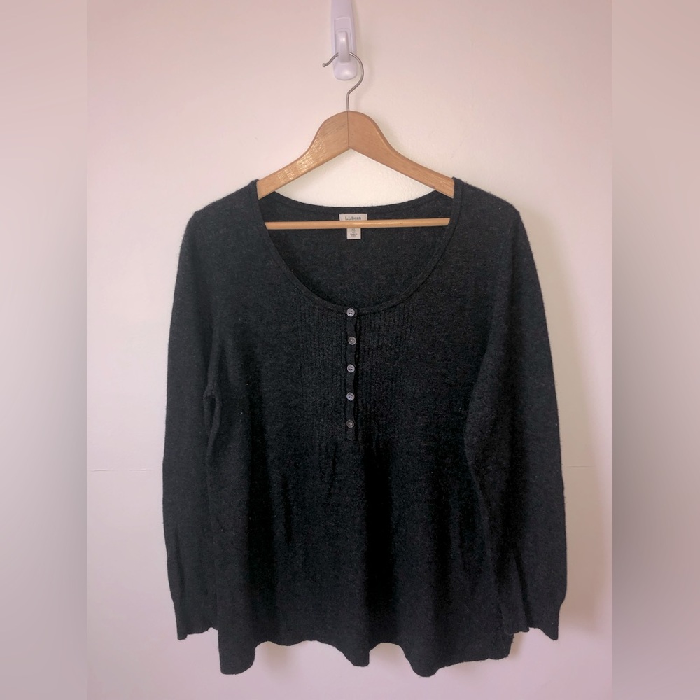 L.L. Bean Women’s Gray Wool Sweater Top Size XL